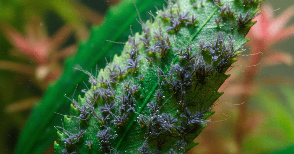 alga pincel de acuario plantado